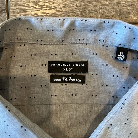 NWT Shaquille O'Neal Big Tall Button Down Long Sleeve Pattern Dress Shirt 4XLG - Picture 9 of 12